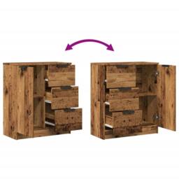 Berkfield Home Sideboard Old Wood 60x30x70 cm Engineered Wood in Brown - Size: 60 x 30 x 70 cm - thumbnail 8