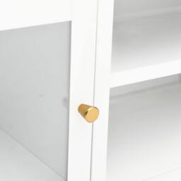 Berkfield Home TV Cabinet White 90x30x44 cm Steel & Glass - Size: 90 x 30 x 44 cm - thumbnail 7
