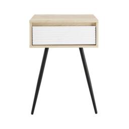 ERGOVEXA Bedside Sofa End Side Table 1 Drawer Storage Solid White Birch in Natural - thumbnail 1