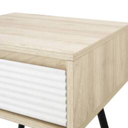 ERGOVEXA Bedside Sofa End Side Table 1 Drawer Storage Solid White Birch in Natural - thumbnail 4