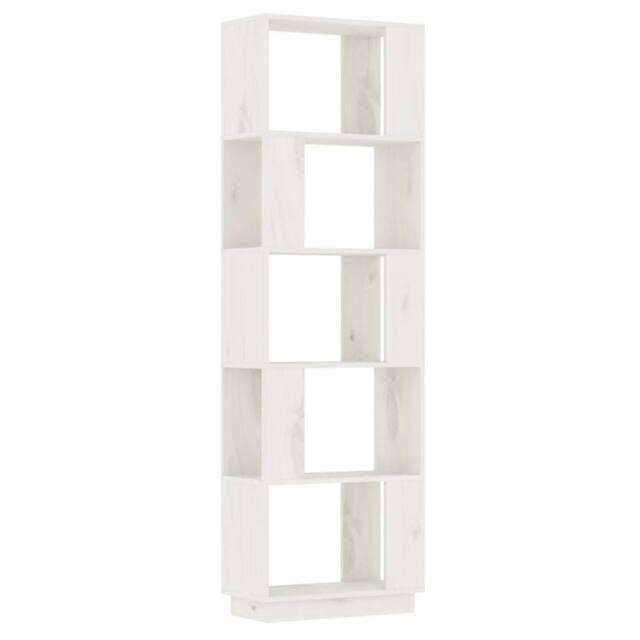 Berkfield Home Book Cabinet/Room Divider White 51x25x163.5 cm Solid Wood Pine - image 1