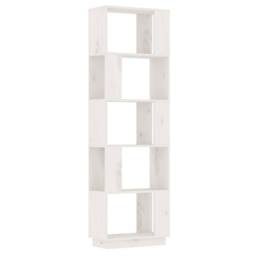 Berkfield Home Book Cabinet/Room Divider White 51x25x163.5 cm Solid Wood Pine - thumbnail 1
