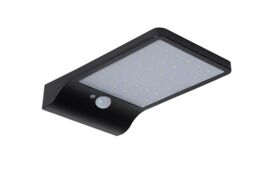 Lucide 'BASIC' Non Dimmable Stylish Motion Sensor Outdoor Solar Wall Light in Black - thumbnail 2