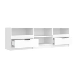 Berkfield Home TV Cabinet White 150x33.5x45 cm Engineered Wood - thumbnail 5