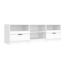 Berkfield Home TV Cabinet White 150x33.5x45 cm Engineered Wood - thumbnail 2