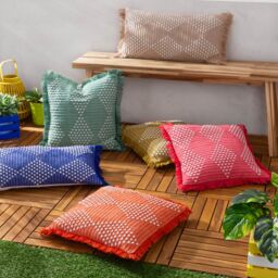 Furn Kadie Woven UV Water Resistant Outdoor/Indoor Cushion in Gold - Size: 45 cm x 45 cm - thumbnail 2