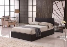 Modernique Ottoman Double Storage Bed Faux Leather with Gas Lift Up Base in Brown - Size: Super King - thumbnail 3