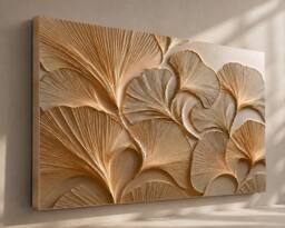 Mafett Large Premium Whispers of Ginkgo Wall Art Canvas Print in Beige - Size: 200 cm x 100 cm - thumbnail 2