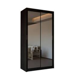 Sliding Wardrobes 4U Modern Double Sliding Door Wardrobe 90cm X 200cm in Dark Brown - Size: 90 cm X 200 cm - thumbnail 2
