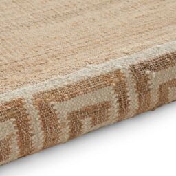 The Rug Shop UK Beige Border Modern Geometric Jute Easy To Clean Ivory Area Rug - Size: 160 cm x 230 cm - thumbnail 4