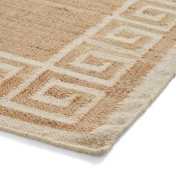 The Rug Shop UK Beige Border Modern Geometric Jute Easy To Clean Ivory Area Rug - Size: 160 cm x 230 cm - thumbnail 8
