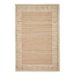 The Rug Shop UK Beige Border Modern Geometric Jute Easy To Clean Ivory Area Rug - Size: 160 cm x 230 cm - thumbnail 9