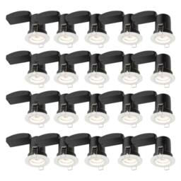 First Choice Lighting Set of 20 Fire Rated Downlights - White Fixed GU10 Recessed Downlights - thumbnail 1