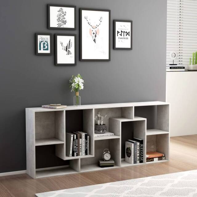 Berkfield Home Classic Book Cabinet Concrete Grey 67x24x161 cm Engineered Wood - Size: 67 x 24 x 161 cm - image 1