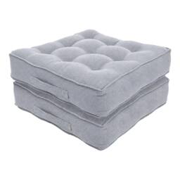 Harbour Housewares Square Armchair Booster Cushions - 50 x 50cm - Pack of 2 in Grey - Size: 50 x 50 cm