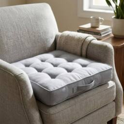 Harbour Housewares Square Armchair Booster Cushions - 50 x 50cm - Pack of 2 in Grey - Size: 50 x 50 cm - thumbnail 2