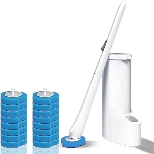 EONLION 16 pcs Disposable Toilet Brush & Holder in White - image 1