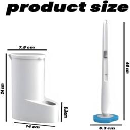 EONLION 16 pcs Disposable Toilet Brush & Holder in White - thumbnail 2