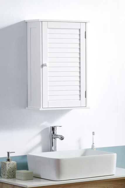 Home Discount Bath Vida Liano 1 Door Wall Cabinet with Shelves Bathroom Storage in White - image 1