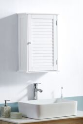 Home Discount Bath Vida Liano 1 Door Wall Cabinet with Shelves Bathroom Storage in White