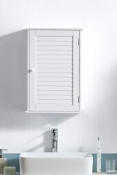 Home Discount Bath Vida Liano 1 Door Wall Cabinet with Shelves Bathroom Storage in White - thumbnail 5