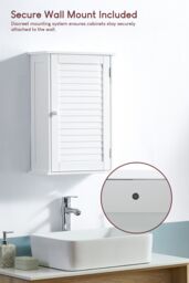 Home Discount Bath Vida Liano 1 Door Wall Cabinet with Shelves Bathroom Storage in White - thumbnail 4