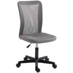 VINSETTO Armless Office Chair, Swivel Desk Chair w/ Adjustable Height in Grey - thumbnail 2