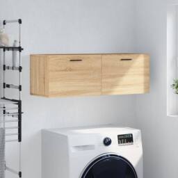 Berkfield Home Wall Cabinet Sonoma Oak 100x36.5x35 cm Engineered Wood in Light Brown - thumbnail 2