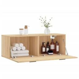 Berkfield Home Wall Cabinet Sonoma Oak 100x36.5x35 cm Engineered Wood in Light Brown - thumbnail 4