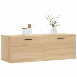 Berkfield Home Wall Cabinet Sonoma Oak 100x36.5x35 cm Engineered Wood in Light Brown - thumbnail 3
