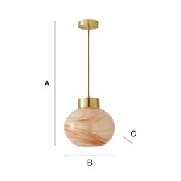 ValueLights Sookie Alabaster Marble Effect Glass Gold Capped Ceiling Pendant Light in Cream - thumbnail 7