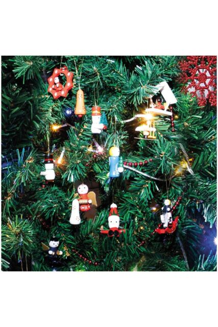 Netagon Wooden Christmas Hanging Decorations Pack of 12 - image 1