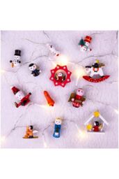 Netagon Wooden Christmas Hanging Decorations Pack of 12 - thumbnail 2
