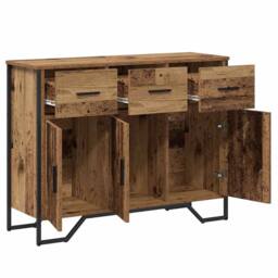 Berkfield Home Sideboard Old Wood Oak 97x32.5x74.5 cm Engineered Wood in Brown - thumbnail 5