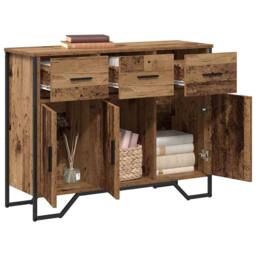 Berkfield Home Sideboard Old Wood Oak 97x32.5x74.5 cm Engineered Wood in Brown - thumbnail 1
