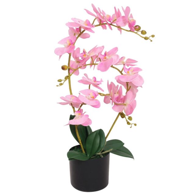 Berkfield Home Artificial Orchid Plant with Pot 65 cm Pink - image 1