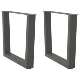Berkfield Home Dining Table Legs V-Shape 2 pcs Anthracite 50x(42-43.3) cm Steel in Black - thumbnail 1