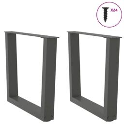 Berkfield Home Dining Table Legs V-Shape 2 pcs Anthracite 50x(42-43.3) cm Steel in Black - thumbnail 5