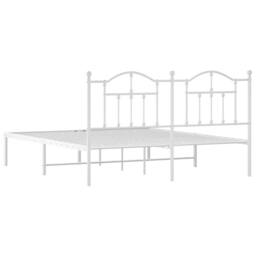 Berkfield Home Metal Bed Frame with Headboard White 183x213 cm - thumbnail 8
