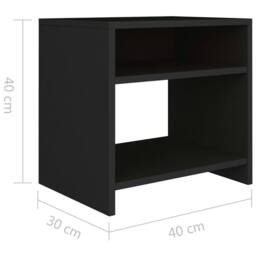 Berkfield Home Elegant Bedside Cabinet Black 40x30x40 cm Engineered Wood - Size: 40 x 30 x 40 cm - thumbnail 6