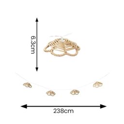 ValueLights Rattan Flower 10 x Battery Operated Outdoor Garden String Lights in Light Brown - thumbnail 4
