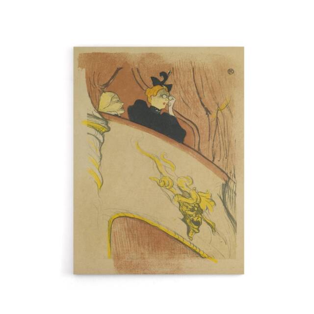 "Artery8 Box Sit with Gilded Mask Sketch Canvas Wall Art Print Lautrec in Beige - Size: W18"" x H24""" - image 1