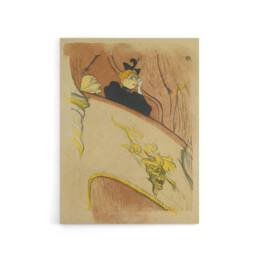 "Artery8 Box Sit with Gilded Mask Sketch Canvas Wall Art Print Lautrec in Beige - Size: W18"" x H24""" - thumbnail 1