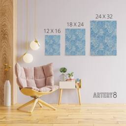"Artery8 Marigold Flower Blue Pattern Canvas Wall Art Print William Morris - Size: W18"" x H24""" - thumbnail 4