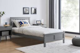 FurnitureboxUK Azure Modern White Solid Pine King Bed + Windsor Mattress in Grey - Size: Double - thumbnail 1