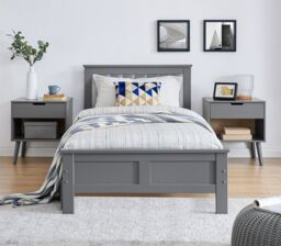 FurnitureboxUK Azure Modern White Solid Pine King Bed + Windsor Mattress in Grey - Size: Double - thumbnail 2