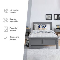 FurnitureboxUK Azure Modern White Solid Pine King Bed + Windsor Mattress in Grey - Size: Double - thumbnail 6