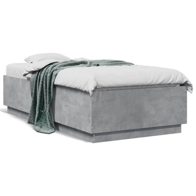 Berkfield Home Bed Frame without Mattress Concrete Grey 75x190 cm Small Single - image 1