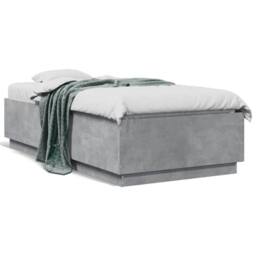 Berkfield Home Bed Frame without Mattress Concrete Grey 75x190 cm Small Single - thumbnail 1