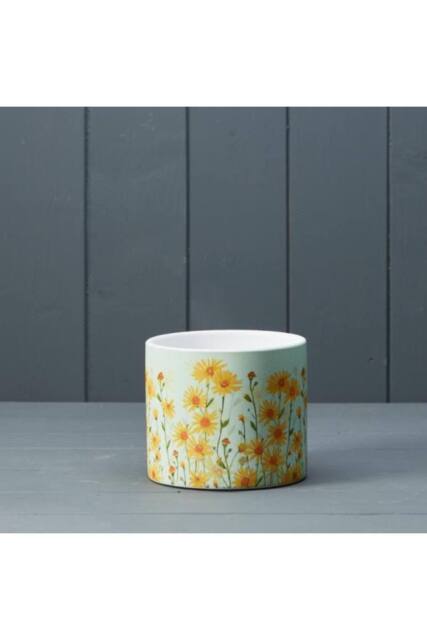 KDMD Yellow & Multicolour Daisy Field Pot - image 1